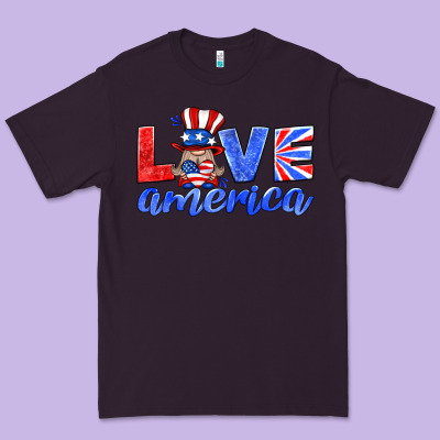 Love America Gnome Premium Tee Designed By Hra Design Shop