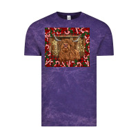 Cloud Purple Christmas highland cow with candy canes Vintage Tee - BarkalooDesign