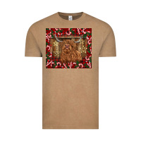 Vintage Coffee Christmas highland cow with candy canes Vintage Tee - BarkalooDesign