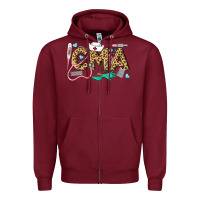 Burgundy Western Certified Medical Assistant Zipper Hoodie - LillyAllenDesigns