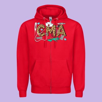 Western Certified Medical Assistant Zipper Hoodie Designed By Lillyallendesigns