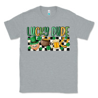 Heather Grey lucky dude Classic Tee - MaliasSmallBusiness