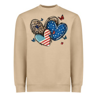 Mushroom american flag leopard hearts Heavyweight Sweatshirt - MaliasSmallBusiness