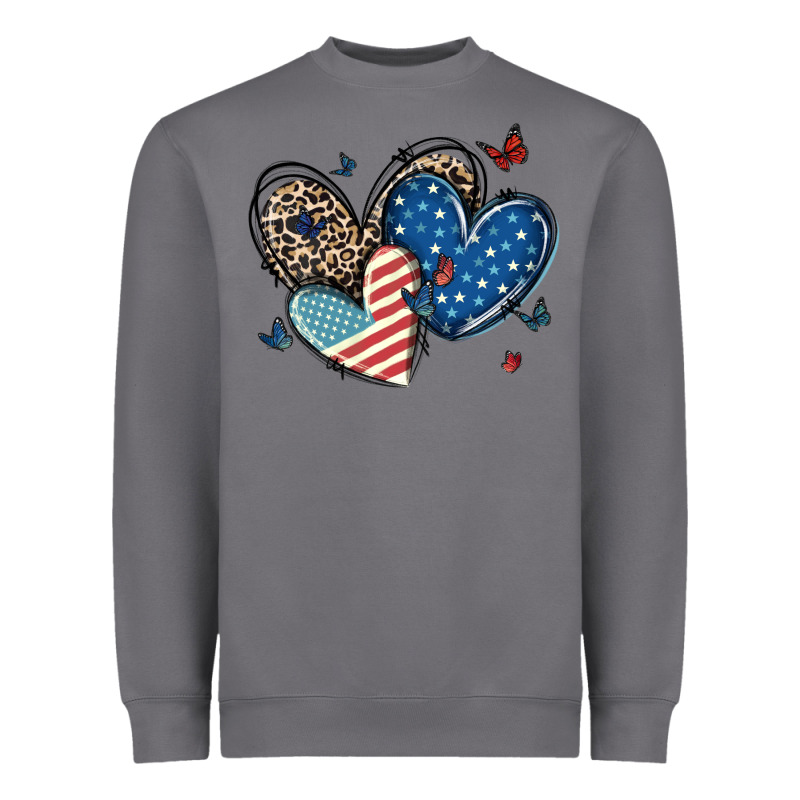 American Flag Leopard Hearts Heavyweight Sweatshirt by MaliasSmallBusiness | Teevron