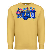 Antique Gold Colon Cancer coffee cups blue ribbon Premium Sweatshirt - NancyCooperArtShop