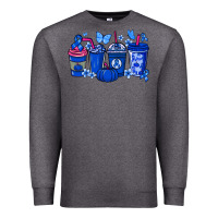 Charcoal Heather Colon Cancer coffee cups blue ribbon Premium Sweatshirt - NancyCooperArtShop