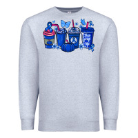 Heather Grey Colon Cancer coffee cups blue ribbon Premium Sweatshirt - NancyCooperArtShop