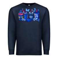 Navy Colon Cancer coffee cups blue ribbon Premium Sweatshirt - NancyCooperArtShop