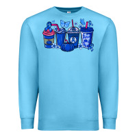 Ocean Blue Colon Cancer coffee cups blue ribbon Premium Sweatshirt - NancyCooperArtShop
