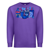 Purple Colon Cancer coffee cups blue ribbon Premium Sweatshirt - NancyCooperArtShop
