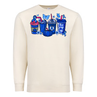 Sandshell Colon Cancer coffee cups blue ribbon Premium Sweatshirt - NancyCooperArtShop