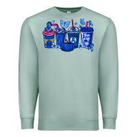 Seafoam Colon Cancer coffee cups blue ribbon Premium Sweatshirt - NancyCooperArtShop