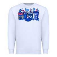 White Colon Cancer coffee cups blue ribbon Premium Sweatshirt - NancyCooperArtShop