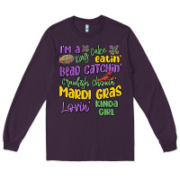 Plum i'm a king cake eatin' mardi gras lovin' kinda gir Long Sleeve Tee - MaliasSmallBusiness