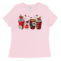 Bubblegum Pink ladybug coffee cups Ladies Tee - Zillion Design Studio