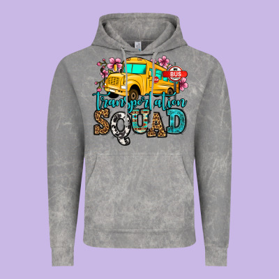 Transportation Squad School Bus Vintage Hoodie Designed By Jasminsmagicworld