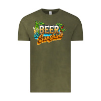 Vintage Olive Beer and sunshine Vintage Tee - NancyCooperArtShop
