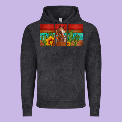 Aztec Horse Cactus And Sunflowers License Plate Template Vintage Hoodie Designed By Artiststas