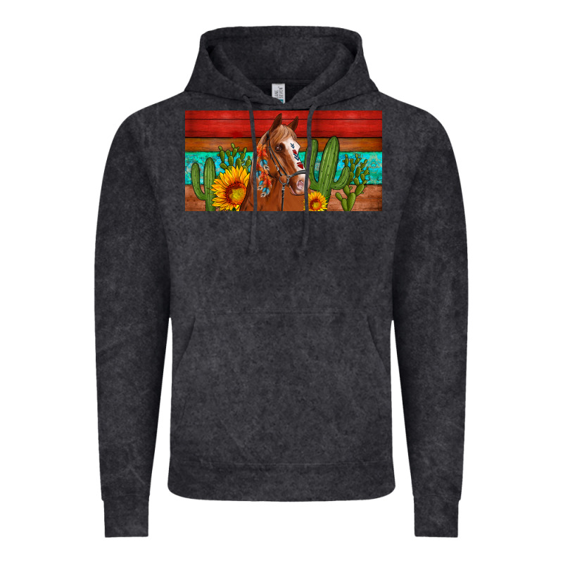 Aztec Horse Cactus And Sunflowers License Plate Template Vintage Hoodie by Artiststas | Teevron