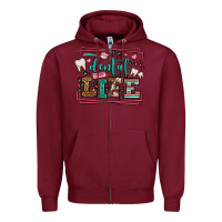 Burgundy Dental life leopard frame Zipper Hoodie - LillyAllenDesigns