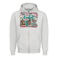 Dove Grey Dental life leopard frame Zipper Hoodie - LillyAllenDesigns