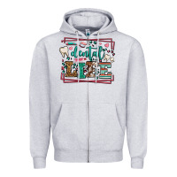 Heather Grey Dental life leopard frame Zipper Hoodie - LillyAllenDesigns