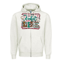 Oatmeal Heather Dental life leopard frame Zipper Hoodie - LillyAllenDesigns