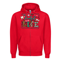 Red Dental life leopard frame Zipper Hoodie - LillyAllenDesigns