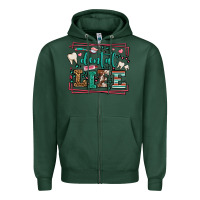 Sports Green Dental life leopard frame Zipper Hoodie - LillyAllenDesigns