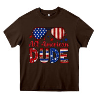 Chocolate Brown All American dude Heavy Core Tee - Neo Western