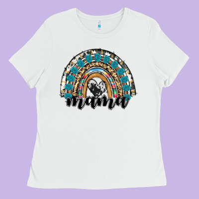 Western Mama Rainbow Ladies Tee Designed By Ranaportraitstore