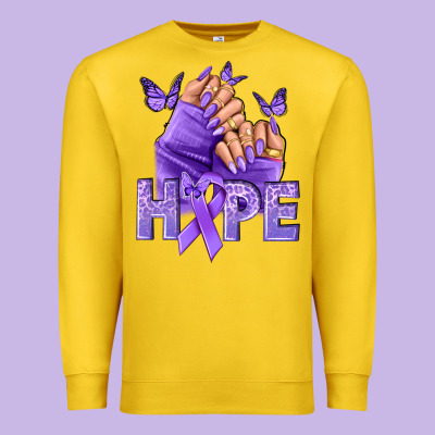 Hope Lavender Ribbon All Cancers Premium Sweatshirt Designed By Nancycooperartshop