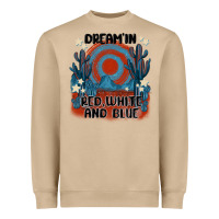 Mushroom dream' in red white and blue Heavyweight Sweatshirt - MaliasSmallBusiness