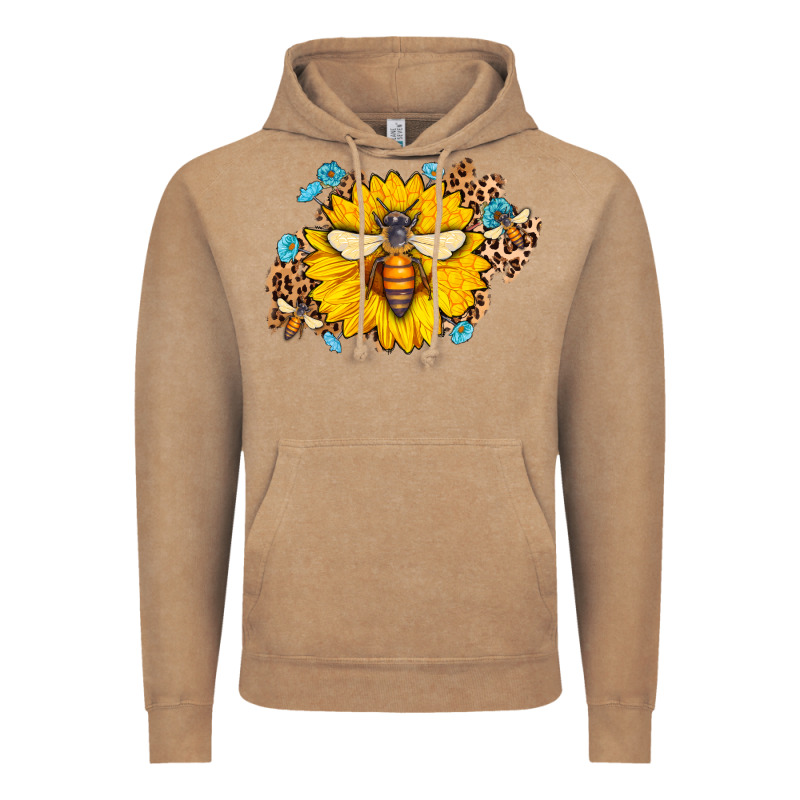 Bee Sunflower Leopard Vintage Hoodie by AdoDesignShop | Teevron