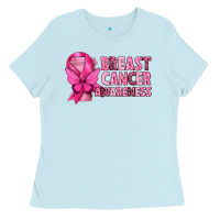 Baby Blue Breast Cancer Awareness with Coffee Cup Ladies Tee - texasbilliewilder