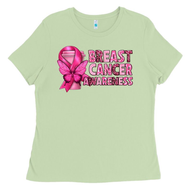 Breast Cancer Awareness With Coffee Cup Ladies Tee by texasbilliewilder | Teevron