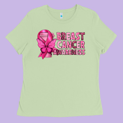 Breast Cancer Awareness With Coffee Cup Ladies Tee Designed By Texasbilliewilder
