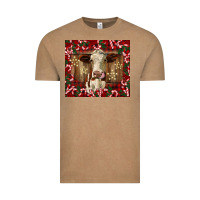 Vintage Coffee christmas heifer with candy canes Vintage Tee - BarkalooDesign