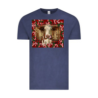 Vintage Denim christmas heifer with candy canes Vintage Tee - BarkalooDesign