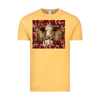 Vintage Mustard christmas heifer with candy canes Vintage Tee - BarkalooDesign