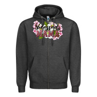 Charcoal Heather Blessed Mama Zipper Hoodie - LillyAllenDesigns