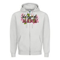 Dove Grey Blessed Mama Zipper Hoodie - LillyAllenDesigns