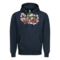 Navy Blessed Mama Zipper Hoodie - LillyAllenDesigns