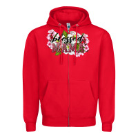 Red Blessed Mama Zipper Hoodie - LillyAllenDesigns