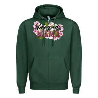 Sports Green Blessed Mama Zipper Hoodie - LillyAllenDesigns