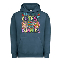 Pigment Midnight Navy Easter Day I teach the cutest little bunnies Urban Hoodie - OliviaCreatesArt