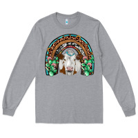 Heather Grey simmental  rainbow Long Sleeve Tee - JahusDesignShop