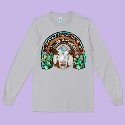 Simmental  Rainbow Long Sleeve Tee Designed By Jahusdesignshop