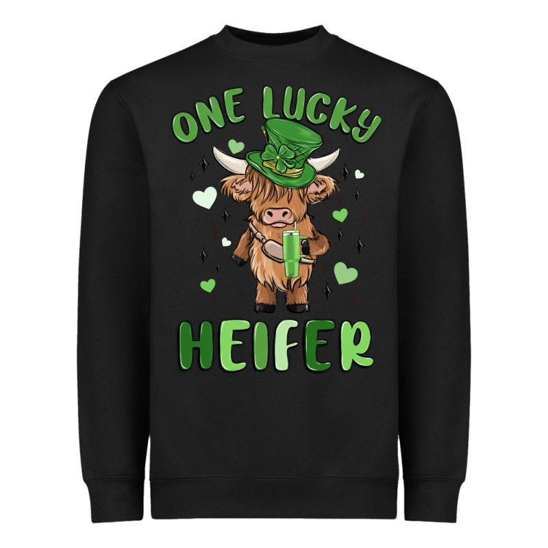 One Lucky Heifer Heavyweight Sweatshirt by MaliasSmallBusiness | Teevron