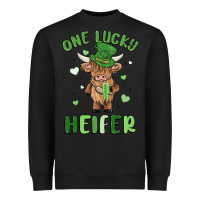 Black one lucky heifer Heavyweight Sweatshirt - MaliasSmallBusiness